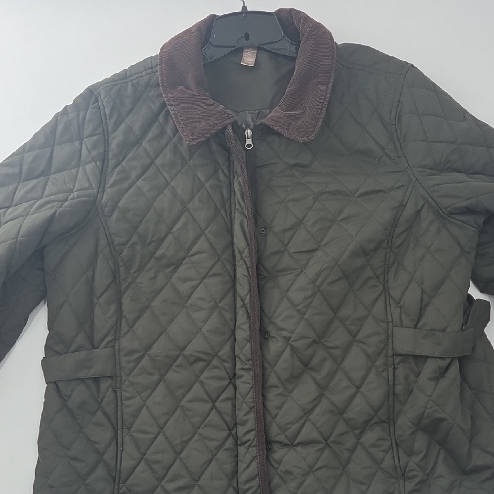 White Stag Dark Olive Jacket with Brown Corduroy Accents - Picture 15 of 16